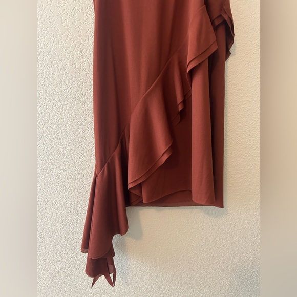 Open Edit Ruffle Mini Dress In Rust Color Size XS NWOT - Picture 6 of 8